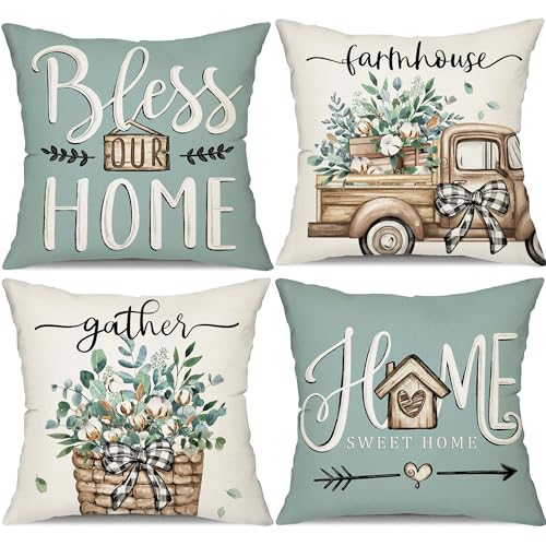 50% Off DFXSZ Farmhouse Eucalyptus Pillow Covers Set of 4 - Image 1