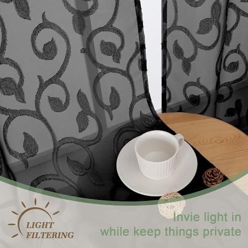 50% Off Black Sheer Curtains - 2 Panels, 72" Long - Image 6