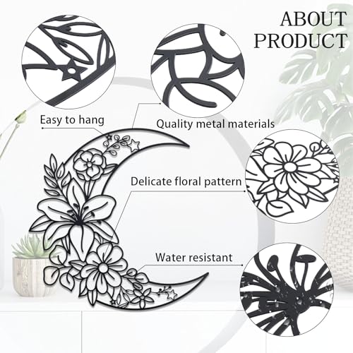 50% Off OYEFLY Boho Floral Moon Wall Art Decor - Image 3