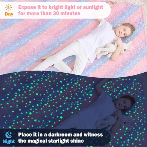 20% Off Softan Glow-in-the-Dark Kids Star Throw Blanket - Image 2