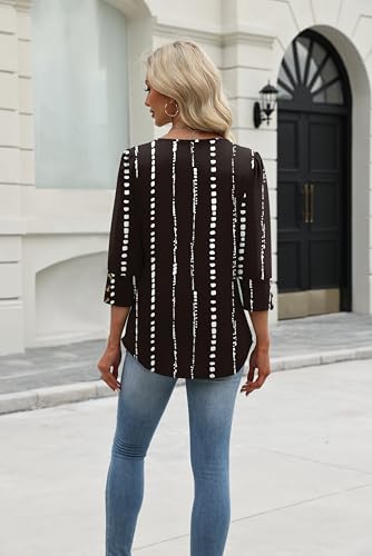 38% Off OFEEFAN Women's 3/4 Sleeve V-Neck Blouse - Image 5