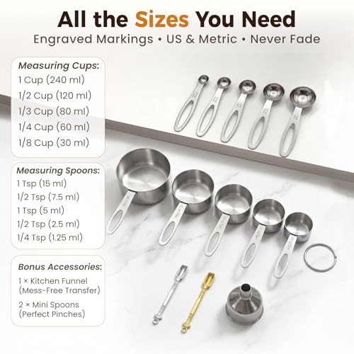 50% Off Stainless Steel Measuring Cups & Spoons Set - Image 7