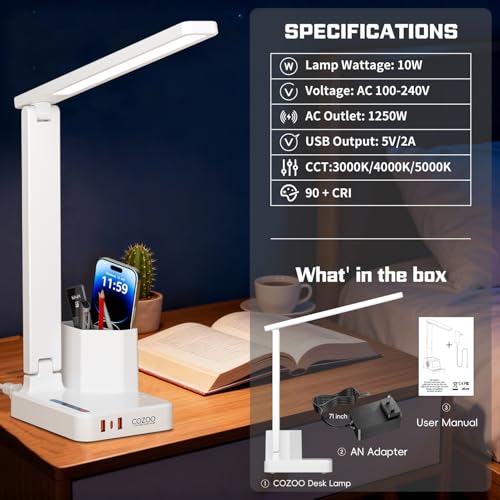 50% Off COZOO Multi-Function LED Desk Lamp with USB Ports - Image 6