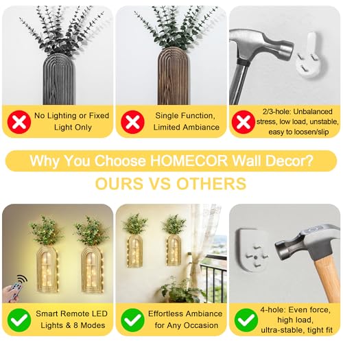 Save 29% on HOMECOR Hanging Wooden Vase Wall Decor Set - Image 5