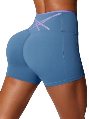50% Off Aoysky Women's Color Block Workout Biker Shorts - Image 1