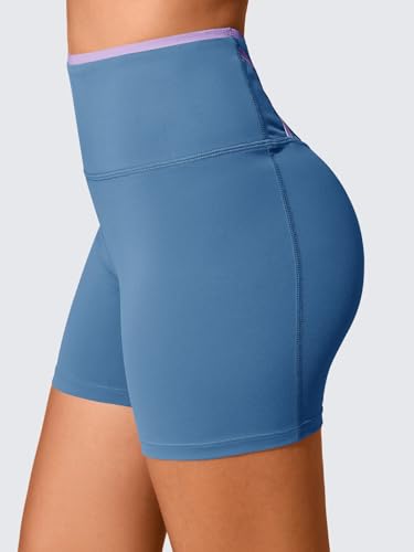 50% Off Aoysky Women's Color Block Workout Biker Shorts - Image 4