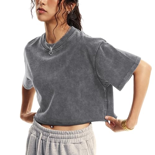 50% Off Vintage Cropped Cotton Tees for Women - Summer Style - Image 2
