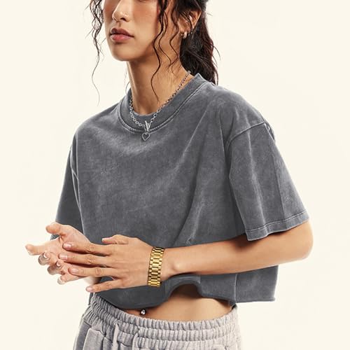 50% Off Vintage Cropped Cotton Tees for Women - Summer Style - Image 4