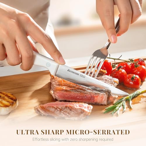 Save 33% on Astercook 8-Piece White Steak Knife Set - Image 2