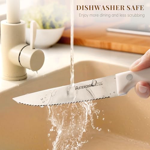 Save 33% on Astercook 8-Piece White Steak Knife Set - Image 4