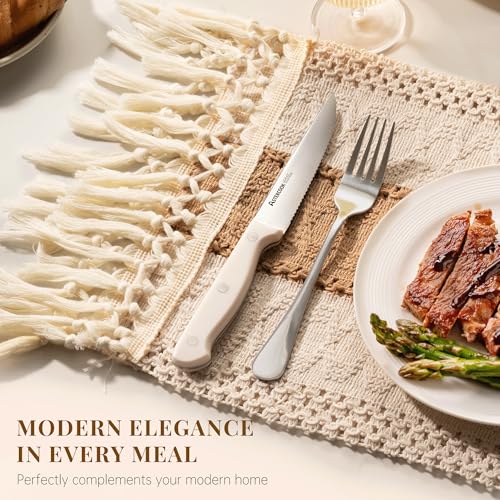 Save 33% on Astercook 8-Piece White Steak Knife Set - Image 5