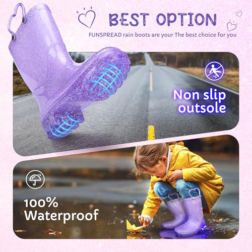 30% Off Funspread Glitter Light Up Kids Rain Boots - Image 4