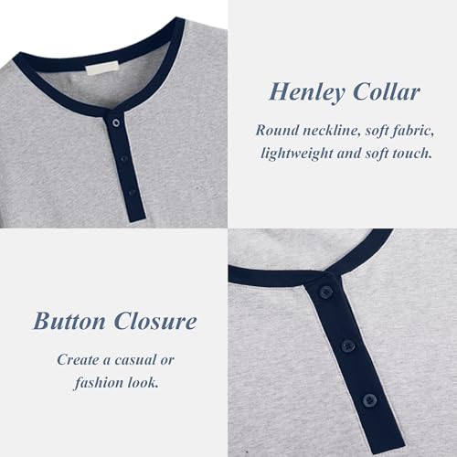 50% Off Men's Cotton Pajama Set with Henley Neckline - Image 5
