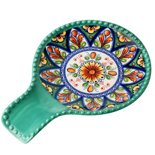 50% Off Large Ceramic Spoon Rest - Bohemian Green Design