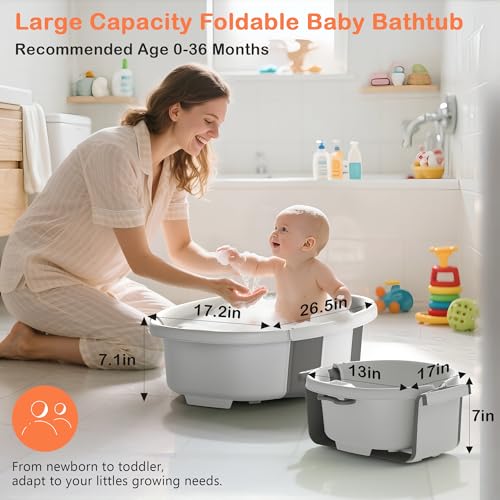 45% Off Spluvvly Collapsible Baby Bathtub with Thermometer - Image 3