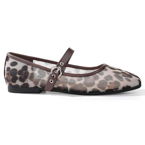 45% Off ATHMILE Women's Leopard Mesh Ballet Flats - Image 1