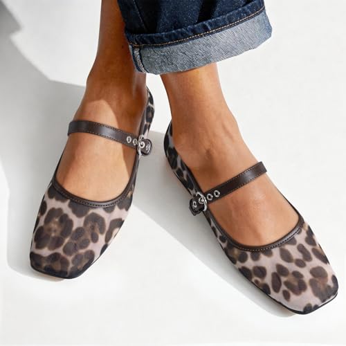 45% Off ATHMILE Women's Leopard Mesh Ballet Flats - Image 2