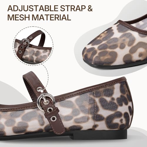 45% Off ATHMILE Women's Leopard Mesh Ballet Flats - Image 4