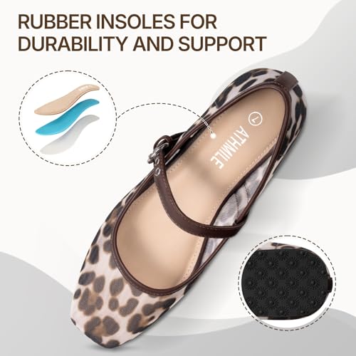 45% Off ATHMILE Women's Leopard Mesh Ballet Flats - Image 5