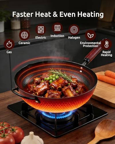 Save 32% on 13" Carbon Steel Wok with Wooden Lid - Image 4