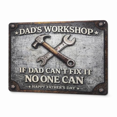 50% Off Personalized Vintage Metal Sign for Dad's Workshop - Image 1