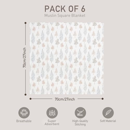 40% Off GLLQUEN BABY 6-Pack Muslin Swaddle Blankets - Image 4