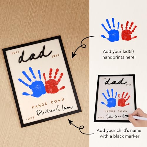 50% Off Personalized Dad Wooden Sign Gift - DIY Handprint Kit - Image 2