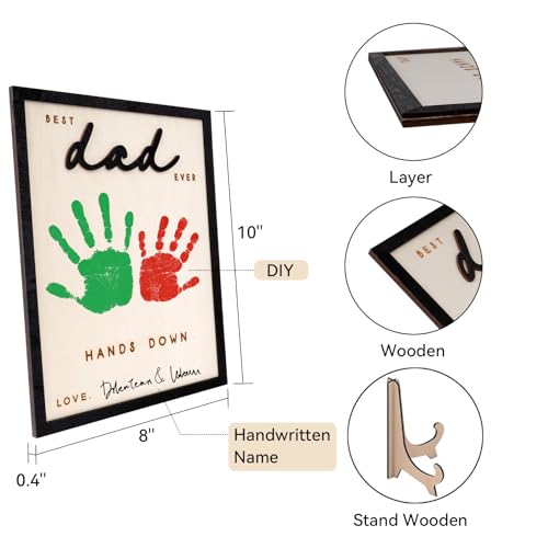 50% Off Personalized Dad Wooden Sign Gift - DIY Handprint Kit - Image 4