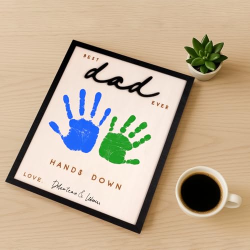50% Off Personalized Dad Wooden Sign Gift - DIY Handprint Kit - Image 5