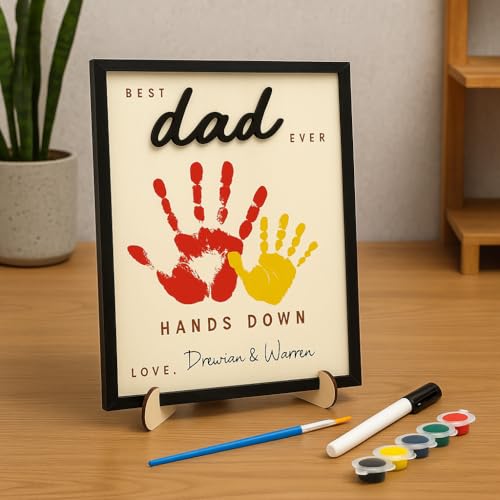 50% Off Personalized Dad Wooden Sign Gift - DIY Handprint Kit - Image 7