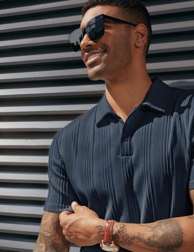 60% Off PJ PAUL JONES Men's Textured Knit Polo Shirts - Image 3