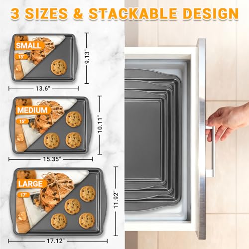 50% Off Funnydin 3-Piece Carbon Steel Baking Sheet Set - Image 2