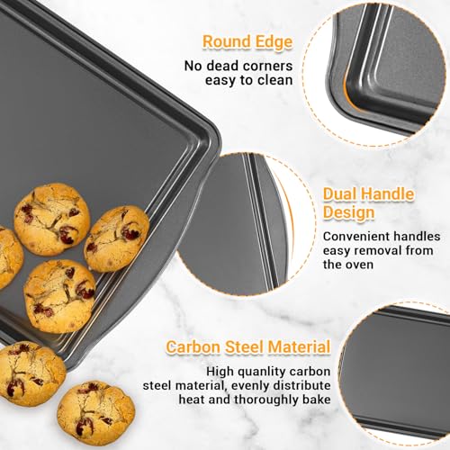 50% Off Funnydin 3-Piece Carbon Steel Baking Sheet Set - Image 3