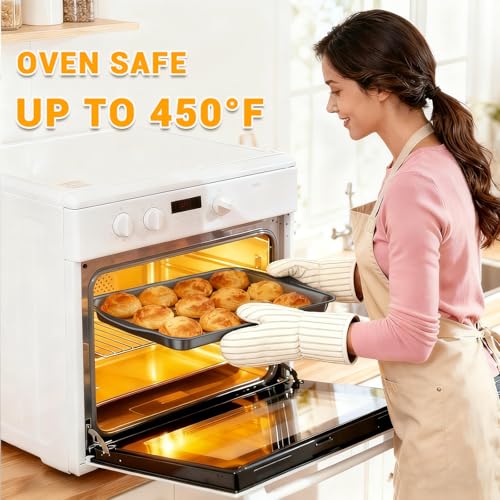 50% Off Funnydin 3-Piece Carbon Steel Baking Sheet Set - Image 4