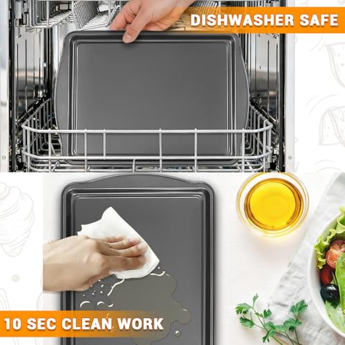 50% Off Funnydin 3-Piece Carbon Steel Baking Sheet Set - Image 5