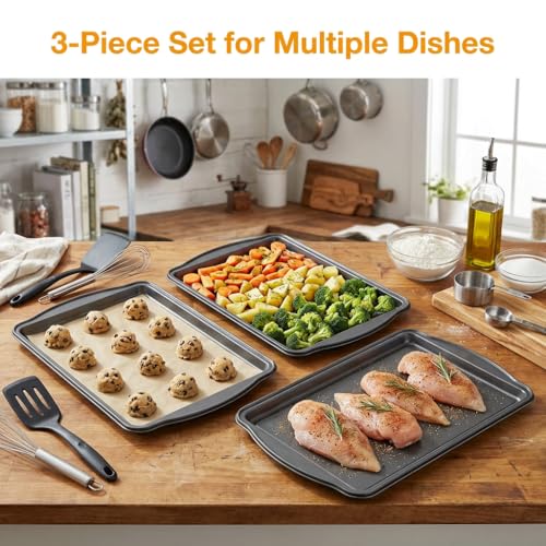 50% Off Funnydin 3-Piece Carbon Steel Baking Sheet Set - Image 7