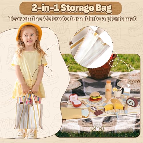 50% Off Lehoo Castle Wooden Play Food Set for Kids - Image 6