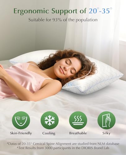DIORIS Queen Cooling Pillows Set of 2 - Luxury Hotel Comfort - Image 6