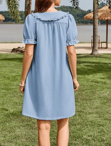 50% Off Theenkoln Women's Peter Pan Collar Mini Dress - Image 3