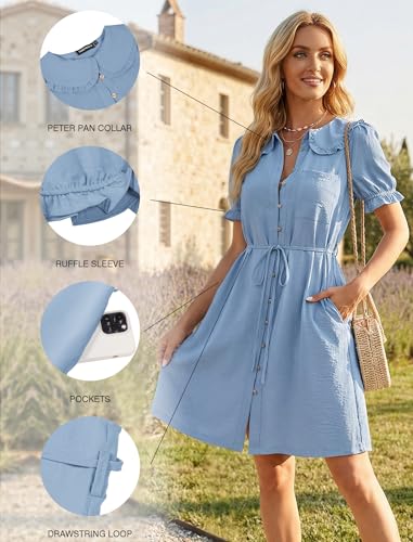 50% Off Theenkoln Women's Peter Pan Collar Mini Dress - Image 4