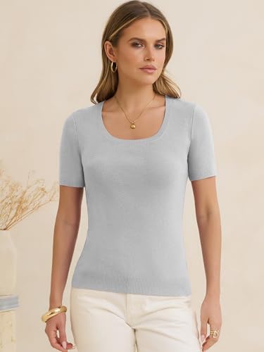 50% Off ANRABESS Women's Short Sleeve Knit Sweater - Image 4