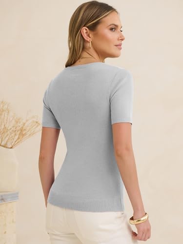 50% Off ANRABESS Women's Short Sleeve Knit Sweater - Image 6