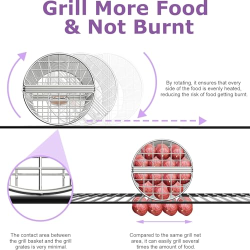 50% Off GAUYEBY Rolling Grill Basket with Removable Handle - Image 6