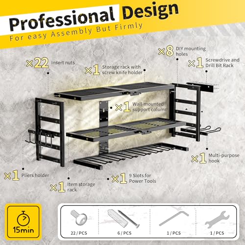 50% Off Heavy Duty Power Tool Organizer Wall Mount Rack - Image 6