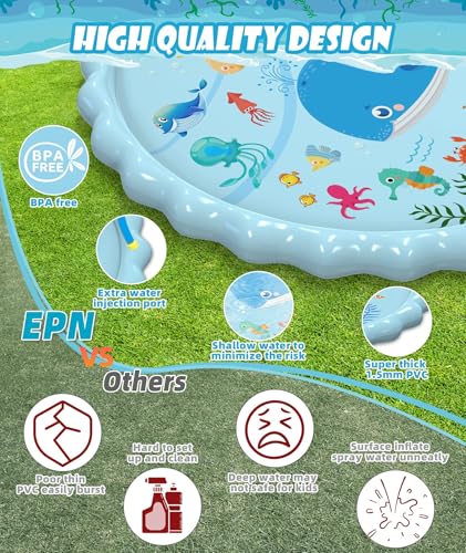 50% Off EPN Extra Large Splash Pad for Kids Summer Fun - Image 3