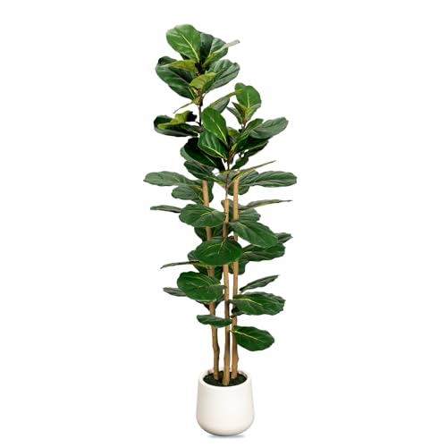 Save $20 on 5ft Artificial Fiddle Leaf Fig Tree with Planter - Image 1