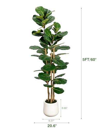 Save $20 on 5ft Artificial Fiddle Leaf Fig Tree with Planter - Image 6