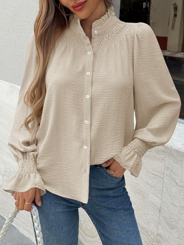 50% Off Tankaneo Women's Puff Sleeve Ruffle Blouse - Image 2