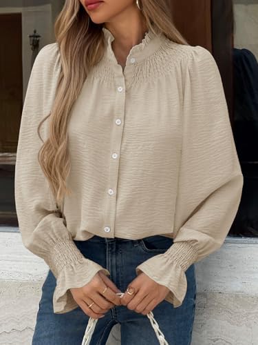 50% Off Tankaneo Women's Puff Sleeve Ruffle Blouse - Image 4