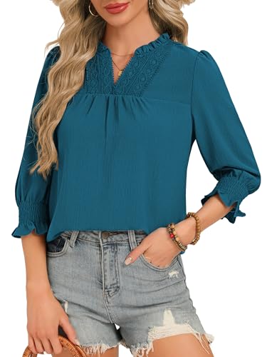 Save 40% on Funlingo Women's Ruffle Lace Blouse with Code